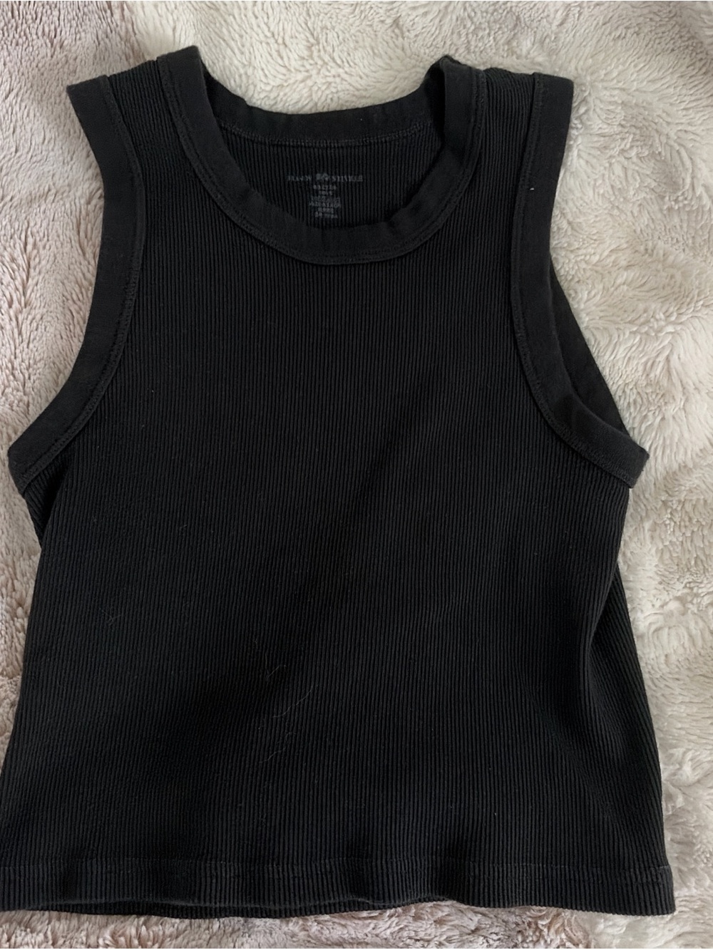 Brandy Melville Black Ribbed Cropped Tank